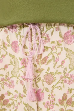 Pantalón largo 100% algodón flores