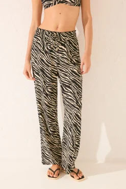 Pantalón largo animal print