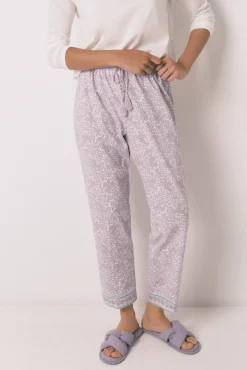Pantalón largo carrot 100% algodón lila