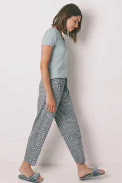 Pantalón largo carrot viscosa print sellos