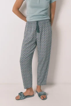 Pantalón largo carrot viscosa print sellos