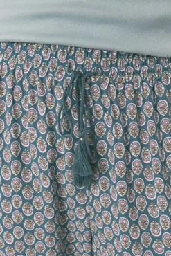 Pantalón largo carrot viscosa print sellos