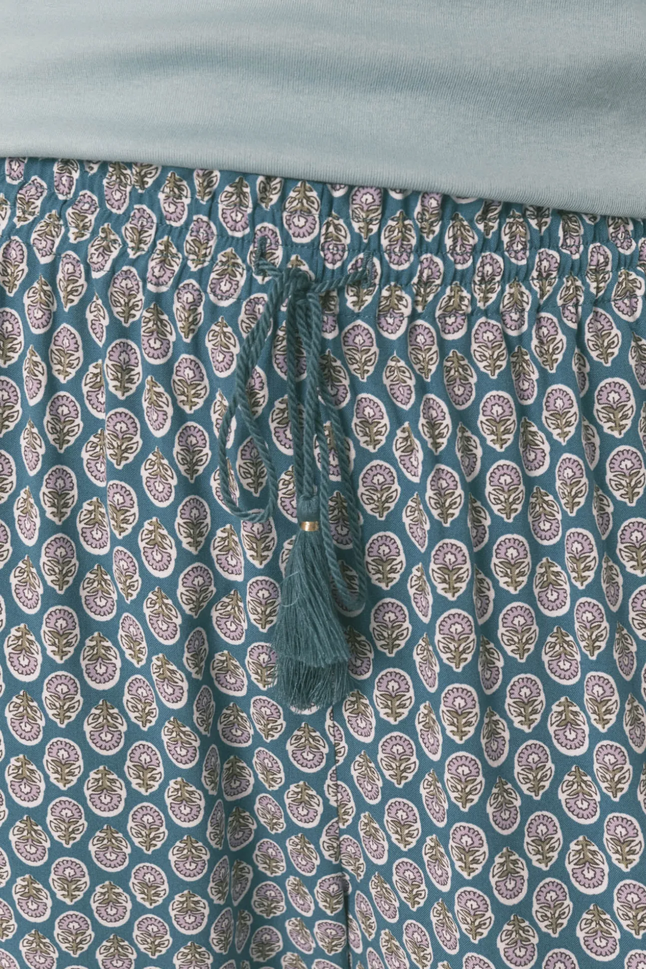 Pantalón largo carrot viscosa print sellos
