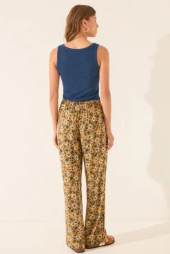 Pantalón largo estampado flores
