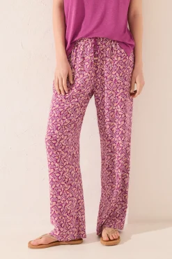 Pantalón largo estampado morado