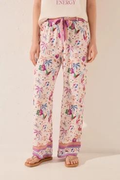 Pantalón largo estampado multicolor