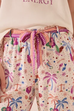 Pantalón largo estampado multicolor