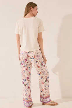 Pantalón largo estampado multicolor