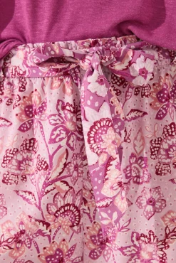 Pantalón largo estampado rosa