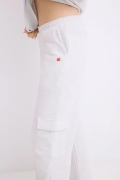 Pantalón largo flare felpa gris
