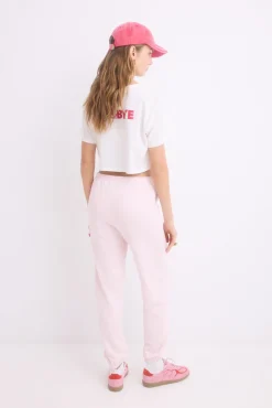 Pantalón largo jogger felpa rosa