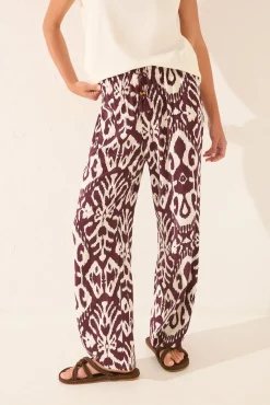 Pantalón largo viscosa estampado flores