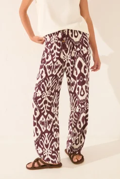 Pantalón largo viscosa estampado flores