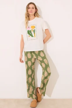Pantalón largo viscosa flores