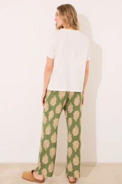 Pantalón largo viscosa flores