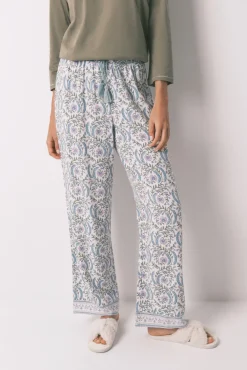 Pantalón largo viscosa print flores