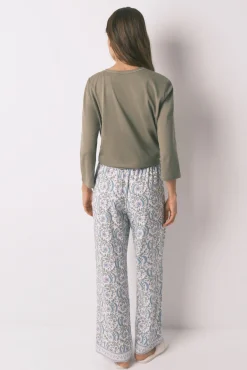 Pantalón largo viscosa print flores