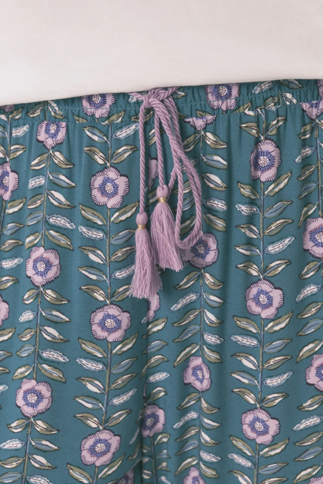 Pantalón largo viscosa print flores