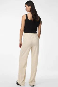 Pantalón lino de mujer fluido con cintura elástica