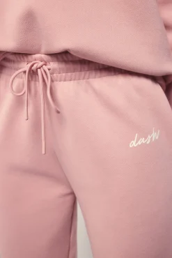 Pantalón recto felpa piqué rosa