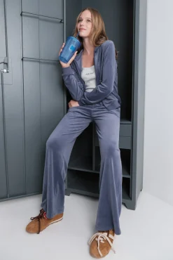 Pantalón terciopelo suave azul