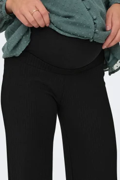 Pantalón wide canalé de tiro alto premamá