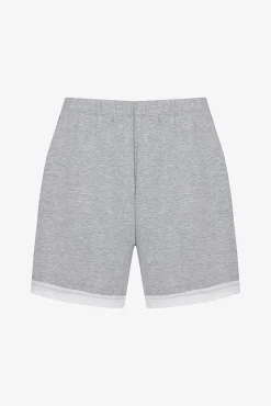 Pantalones de pijama cortos gris detalle encaje