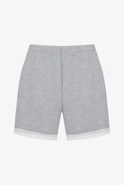 Pantalones de pijama cortos gris detalle encaje
