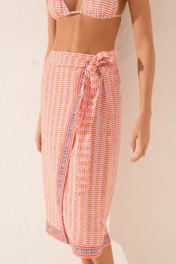 Pareo midi estampado geométrico
