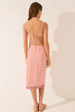 Pareo midi estampado geométrico