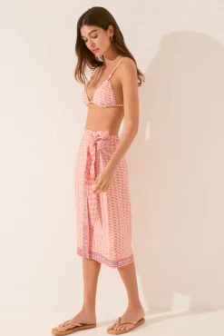 Pareo midi estampado geométrico