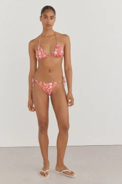 Parte superior bikini triangular estampada