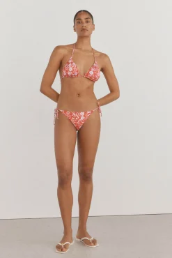 Parte superior bikini triangular estampada