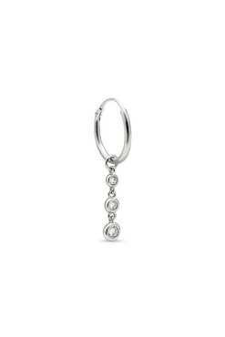 Pendiente Suelto Aro Triple Spark Plata