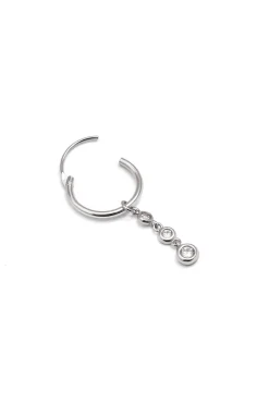 Pendiente Suelto Aro Triple Spark Plata