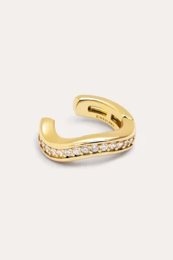 Pendiente Suelto Ear Cuff Hailey Baño Oro