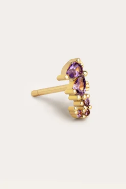 Pendiente Suelto Sea Seahorse Plata Baño Oro