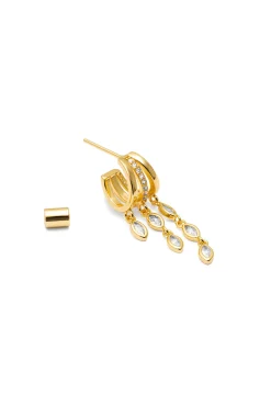 Pendiente Suelto Triple Drip Baño Oro