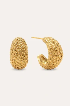 Pendientes Aro Antique Acero Baño Oro
