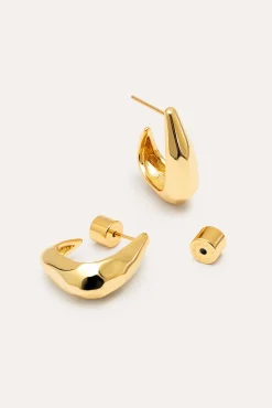 Pendientes Aro Espresso Baño Oro