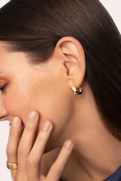 Pendientes Aro Espresso Baño Oro