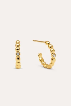 Pendientes Aro Pebble Spark Baño Oro