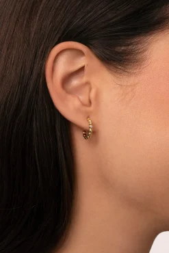 Pendientes Aro Pebble Spark Baño Oro