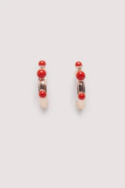 Pendientes bolitas rojas