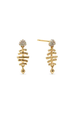 Pendientes Fishbone Spark Baño Oro