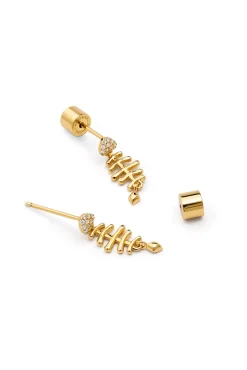 Pendientes Fishbone Spark Baño Oro