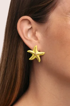 Pendientes Starfish Enamel Colors Baño Oro