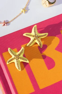 Pendientes Starfish Enamel Colors Baño Oro
