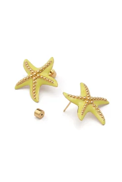 Pendientes Starfish Enamel Colors Baño Oro