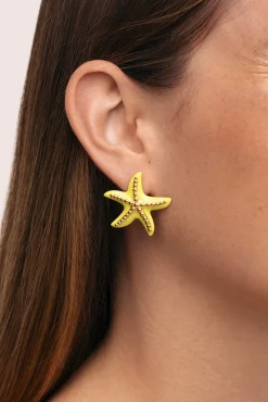 Pendientes Starfish Enamel Colors Baño Oro